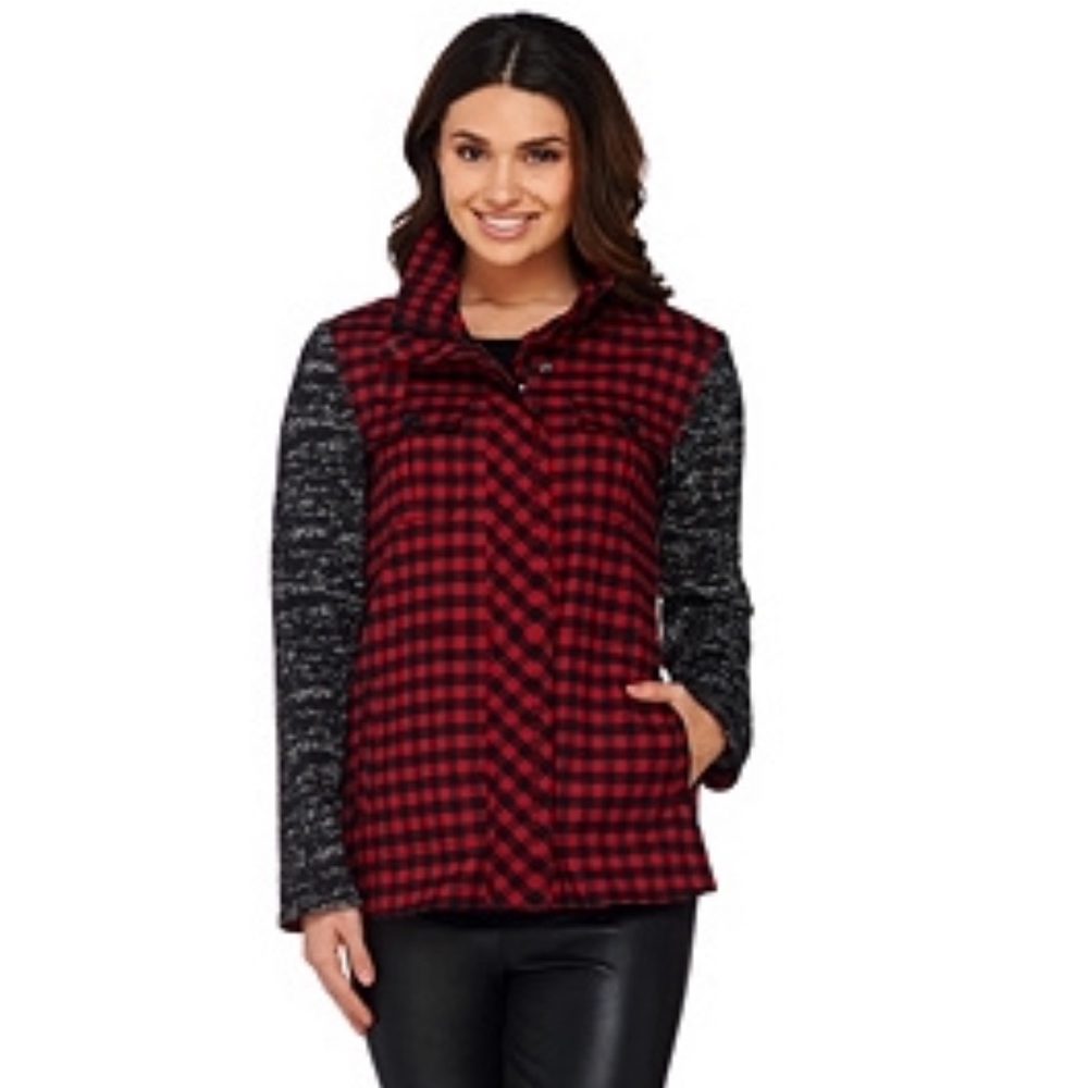LOGO by Lori Goldstein Plaid Jacket
